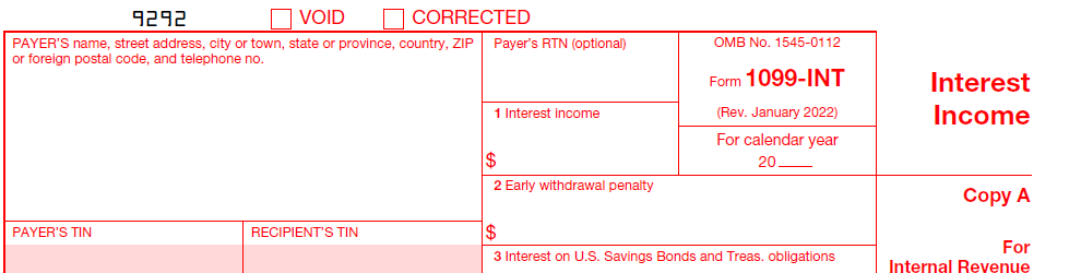 IRS Form 1099-INT