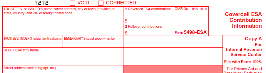 IRS Form 5498-ESA