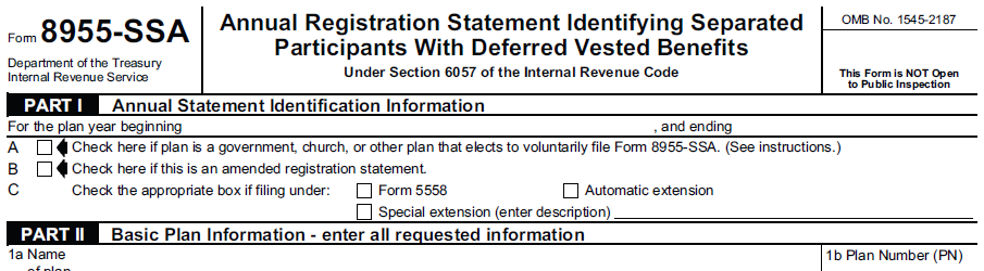 IRS Form 8955-SSA