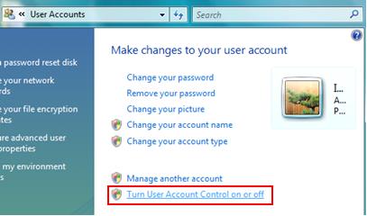 Turn User Account Control On or Off