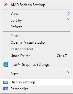 display settings