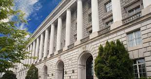 Historic government building with stone columns