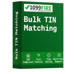 Bulk TIN Matching service box image for IRS TIN and name verification by 1099FIRE